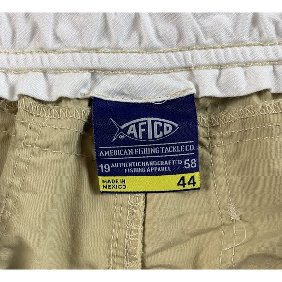 Aftco Performance Fishing Shorts Men's Size 44 Beige Nylon Elastic Waist - Picture 6 of 8